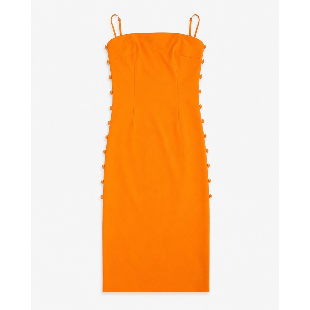 Gianna Bini Caelynn Bell Orange Midi Dress Size 10 Removable Straps READ - Picture 2 of 10